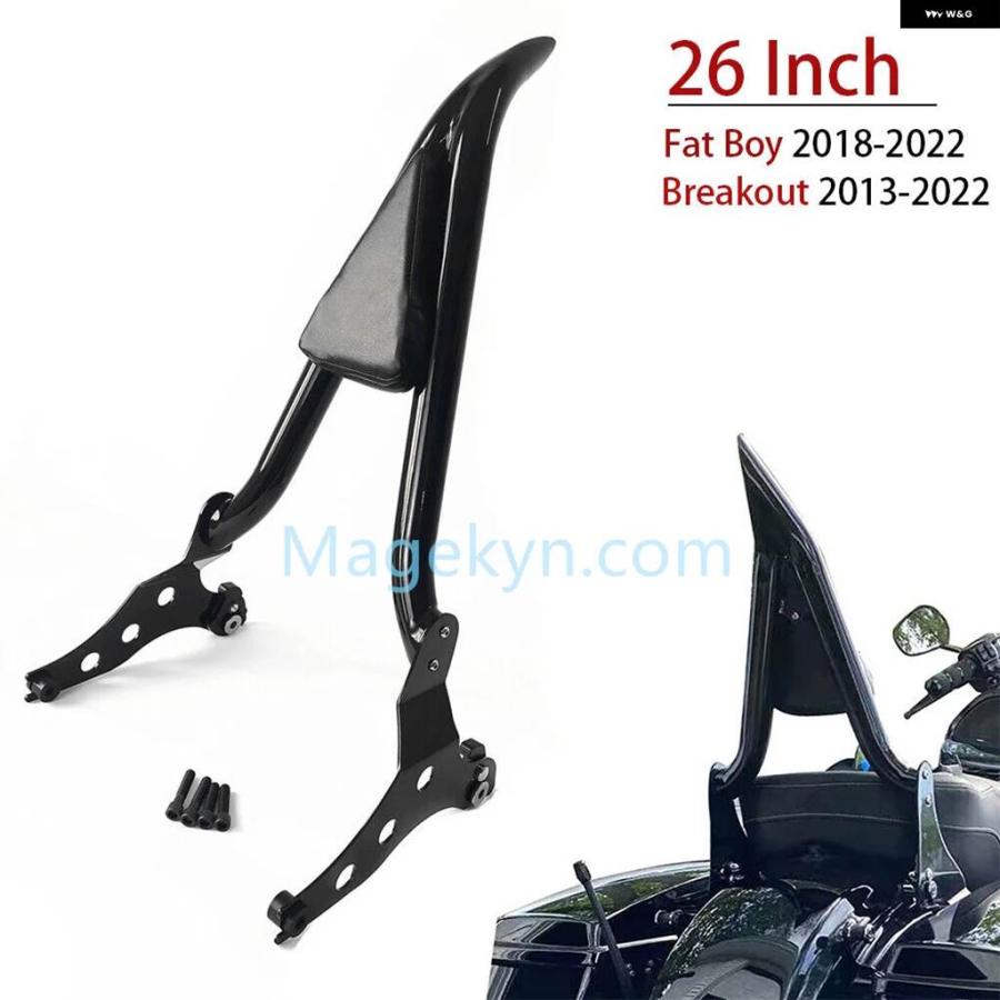並行輸入品 高さ 26インチ ブレイクアウト ファットボーイ シーシーバー バックレスト ハーレー ソフテイル ファットボーイ 2018_7