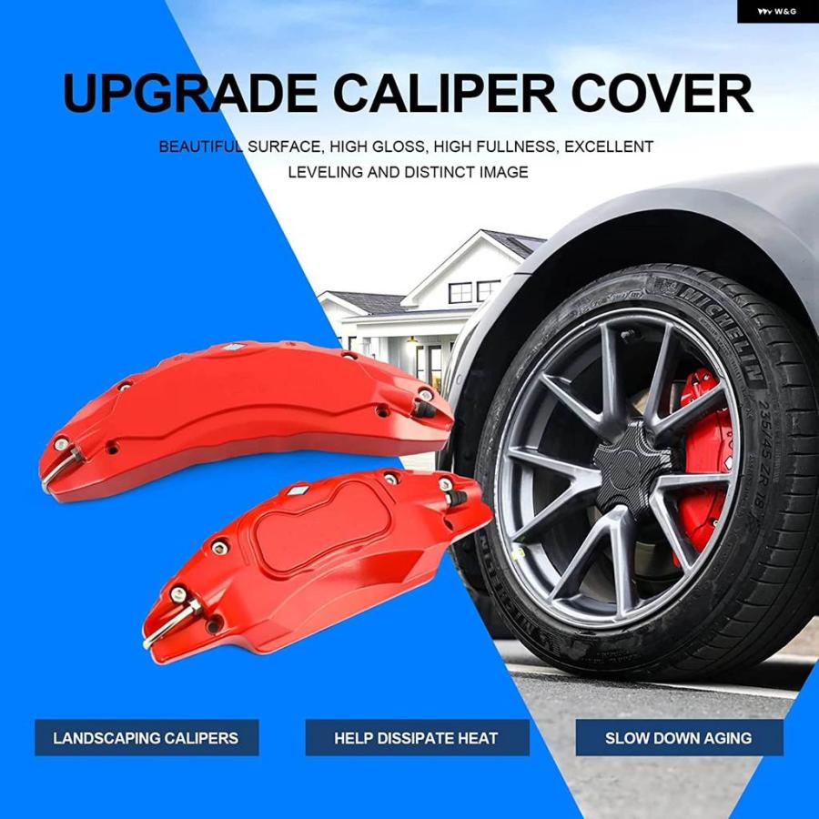 並行輸入品 テスラ モデル3 ブレーキ キャリパー カバー 2017 - 23 4個 18 19インチ ホイールカバー ステッカー 3_9