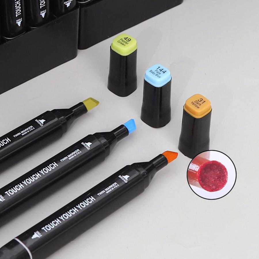 マーカーペン 80色セット POPイラスト アルコール 蛍光 サインペン ツインマーカー 太字 細字 イラスト 誕生日 プレゼント | ブランド登録なし | 14