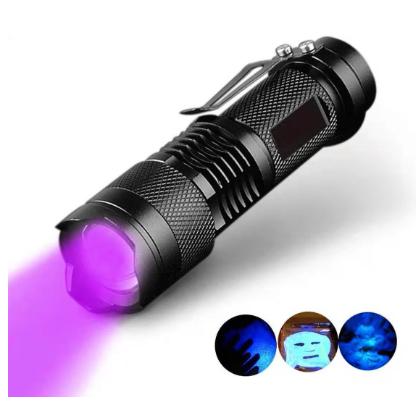UV365nm懐中電灯 ブラックライト 小型 防水 小型UVライト アニサキスライト ブラックライト 365nm 乾電池式