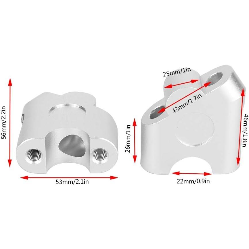 汎用 バイク オートバイ ハンドルバーライザー クランプ マウントアダプター 30mmUP CNCアルミニウム 22mmバー適用 | ブランド登録なし | 04