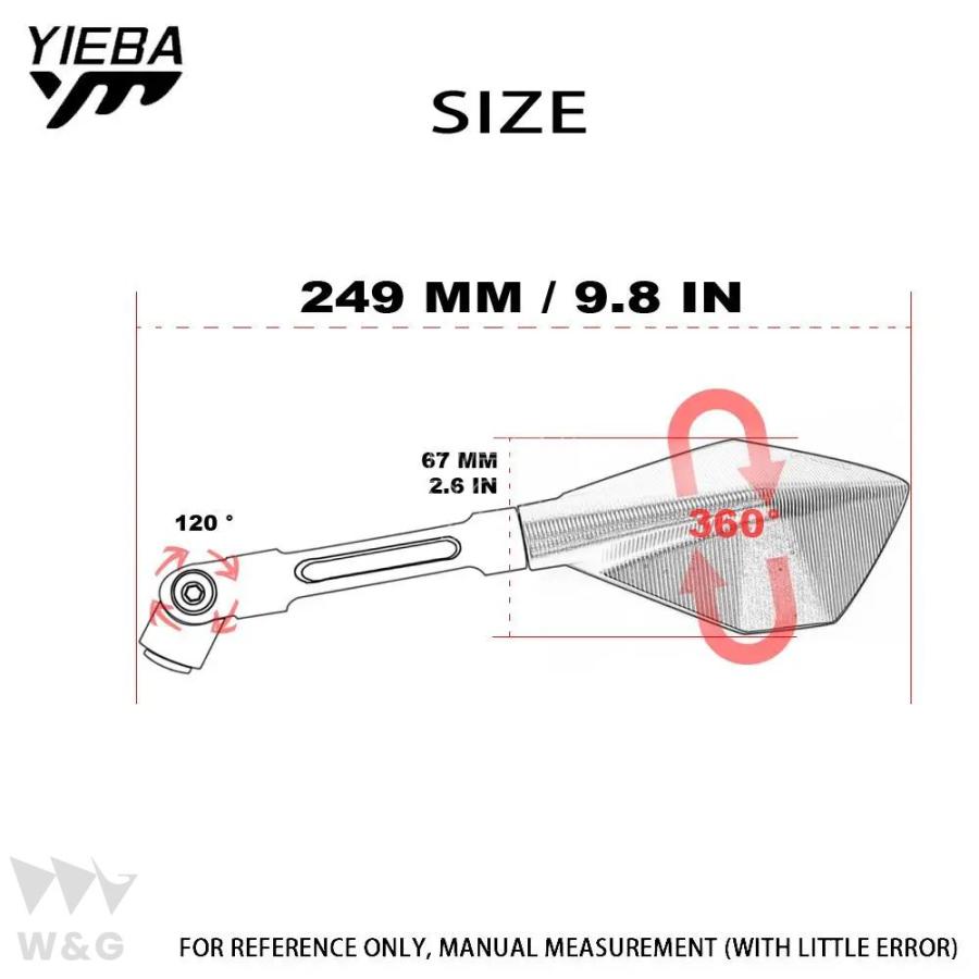 バイク 二輪用アルミニウムバックミラー8mm10mmカワサキZr600zzr 6001200zzr 600/120020022003-2005 バイ｜ectmmstore｜09