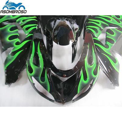 ABSプラスチックボディ カワサキ ニンジャボディキット2006-2007フェアリングセット緑炎ZX10R 06 07 GH28 バイクパーツ 部品｜ectmmstore｜02