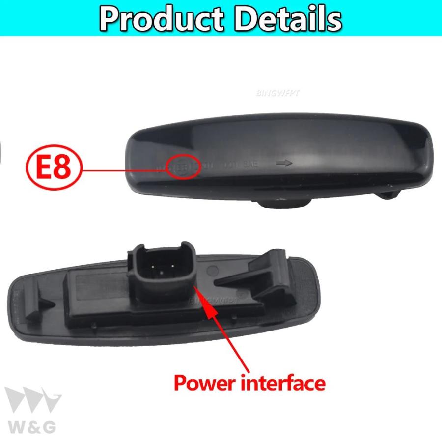 ダイナミックサイドマーカーウィンカーシーケンシャルウィンカー ライト インフィニティ EX25 EX35 EX37 FX30d FX35 FX37｜ectmmstore｜06