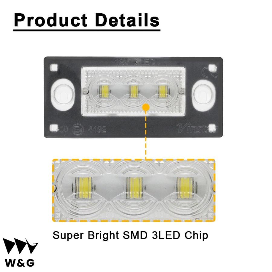 LED ナンバー プレート ライト アウディ A3 S3 A4 S4 B5 RS4 アバント A8 D3 エラーナンバー プレート ランプ カスタム｜ectmmstore｜07