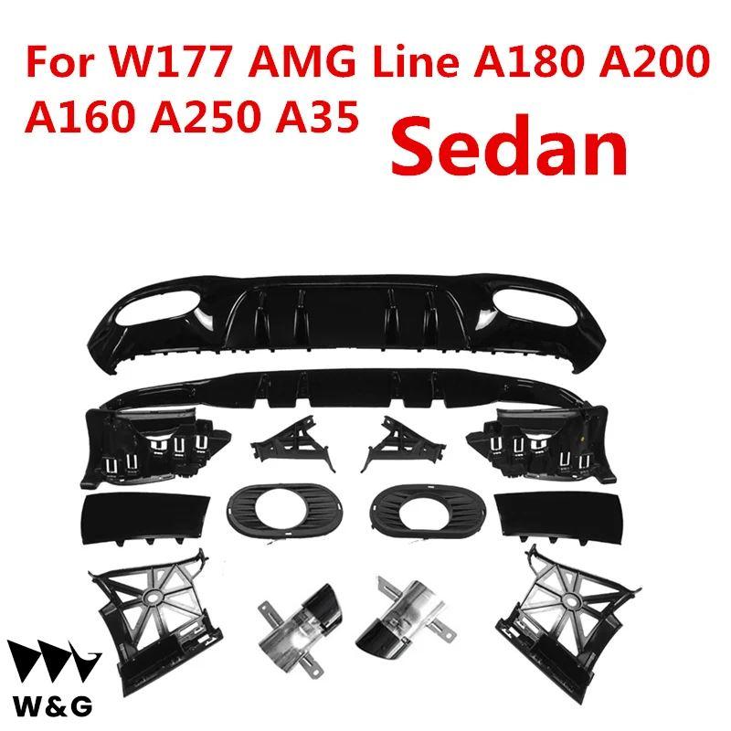 W177 Aクラス リアバンパー メルセデスベンツ A160-A250 A35 AMGライン セダン 2019 2020 2021+ ディフューザー｜ectmmstore｜09