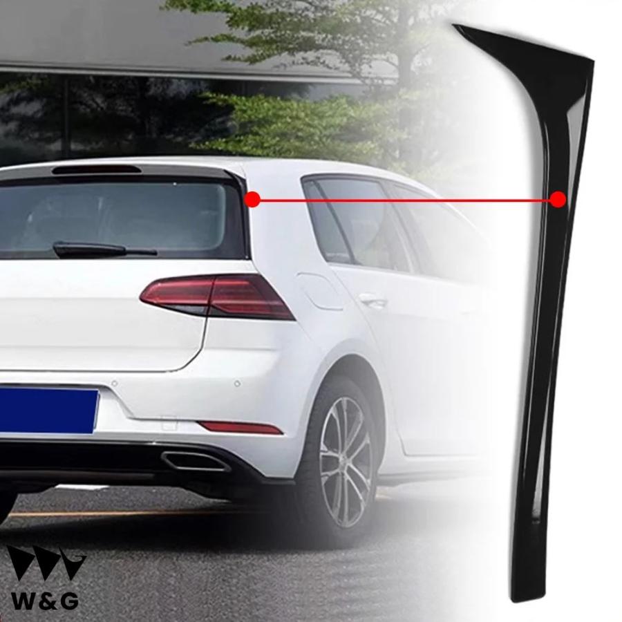 VW ゴルフ 7 7.5 MK7 MK7.5 2014-2018 光沢黒 ABS リアウィンドウ サイド トランク スポイラー カナード スプリッター アクセサリー｜ectmmstore｜05