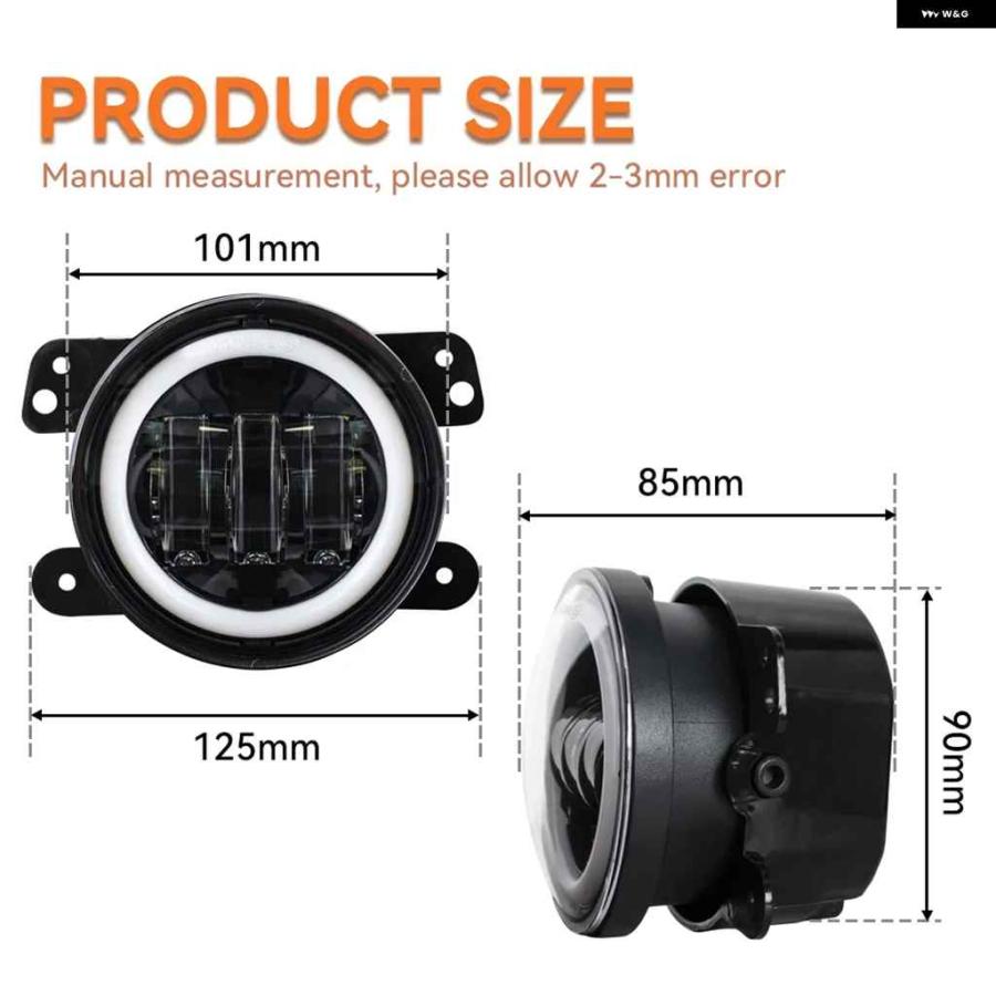並行輸入品 フォグランプ 30W 4インチ ホワイト DRL ラウンド LED レンズ 付き プロジェクター 4インチ フォグランプ オフロード ダッジ クライスラーの画像