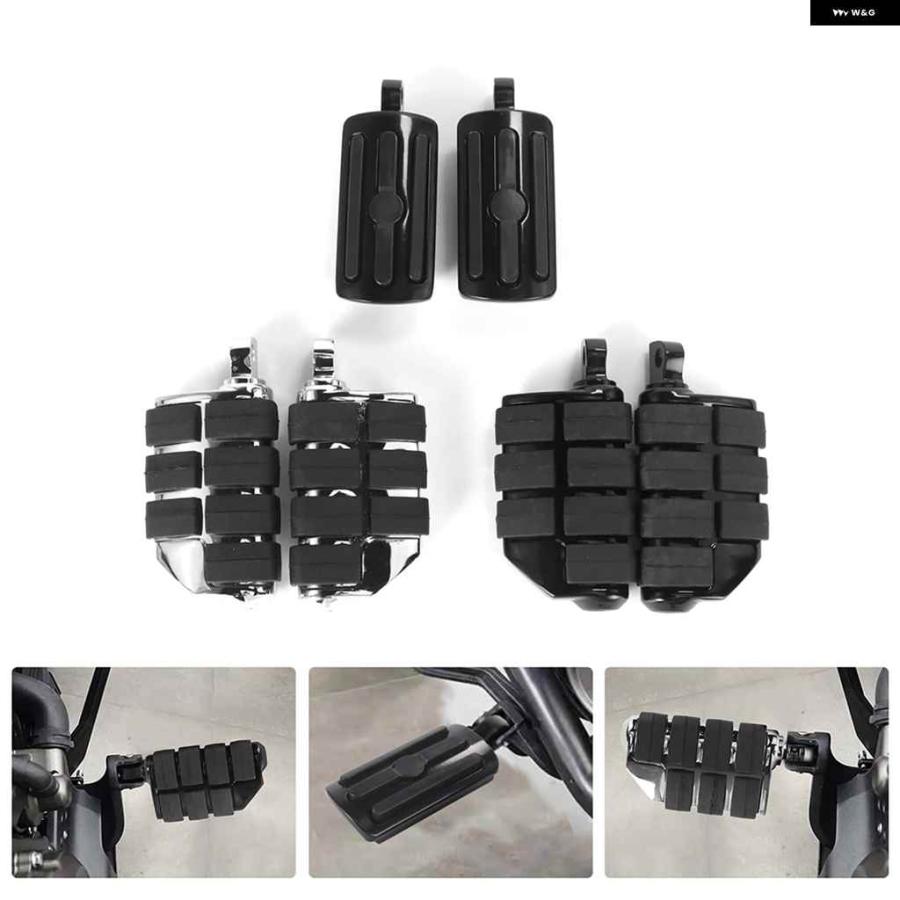 並行輸入品 オートバイ バイク 汎用 フットペグ 10MM穴 フロント/リア フットレスト ペダル オス マウント ハーレー スポーツスター XL883 ツーリング FLの画像