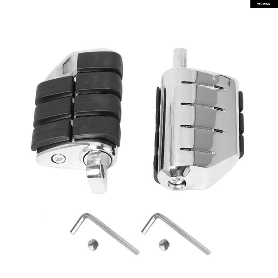 並行輸入品 オートバイ バイク 汎用 フットペグ 10MM穴 フロント/リア フットレスト ペダル オス マウント ハーレー スポーツスター XL883 ツーリング FLの画像