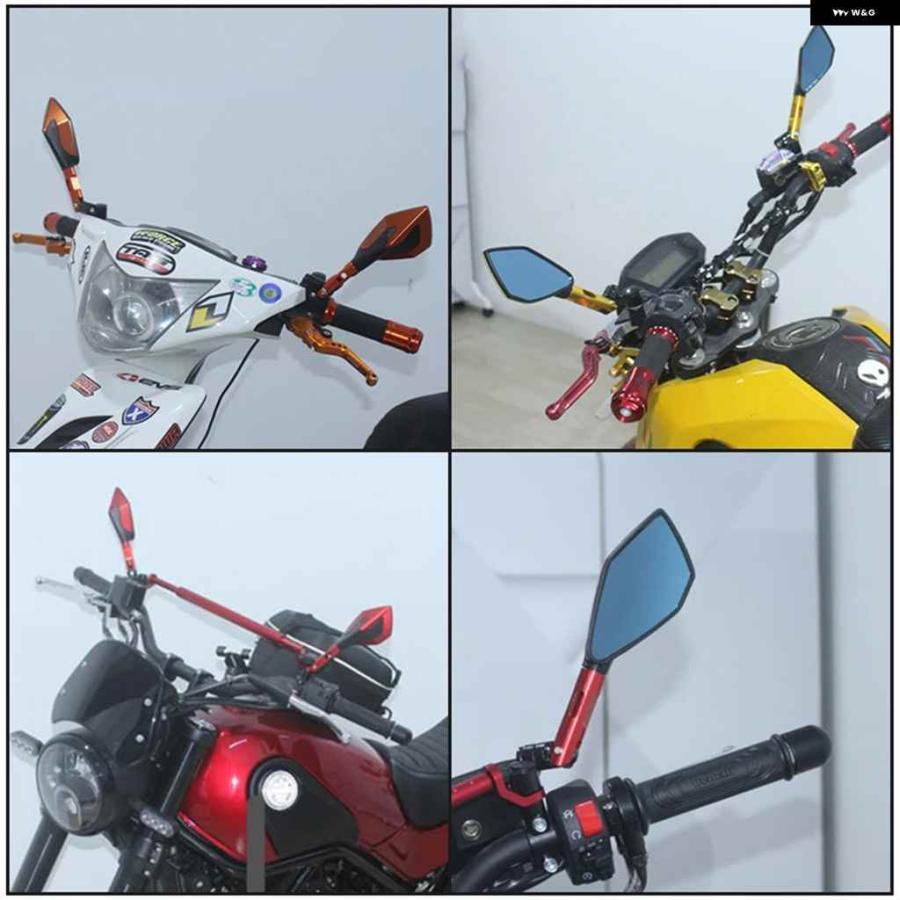 並行輸入品 バックミラー 8/10MM 汎用 アルミサイドミラー ヤマハ MT03 MT07 MT09 NVX155 FZ6N フェーザー 250_7