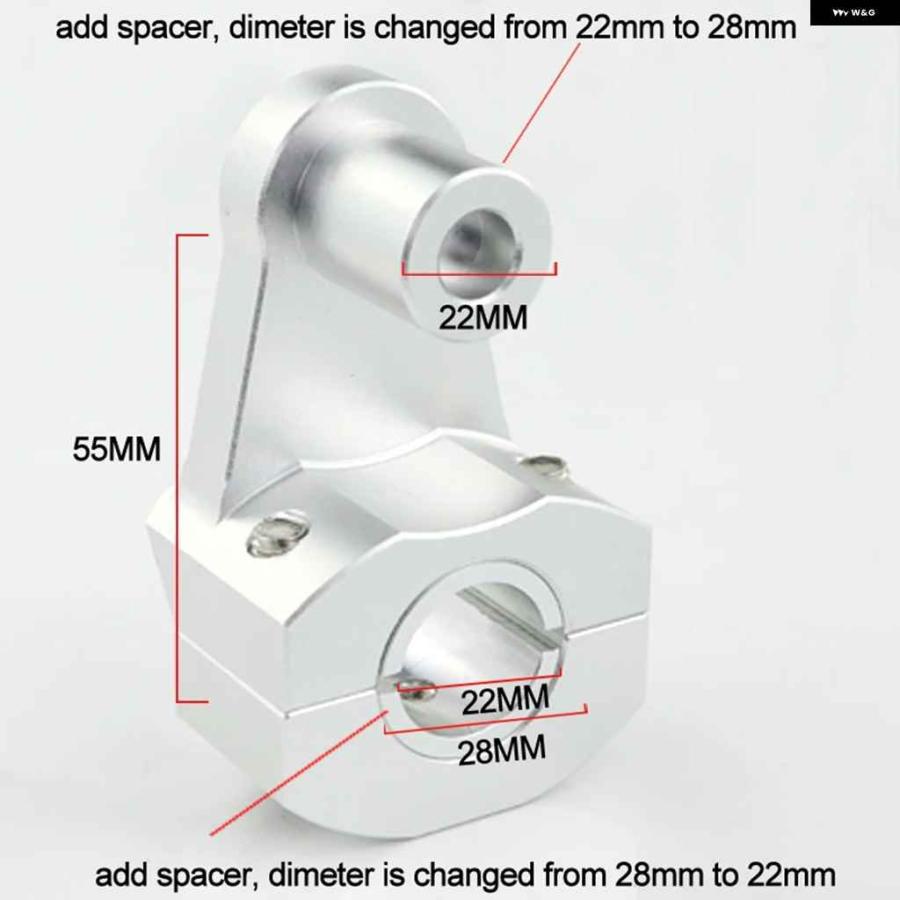並行輸入品 BMW G310R 2017 2018 2019 22MM 7/8インチ ハンドルバー ライザー ファットバー マウント ライザー アルミの画像