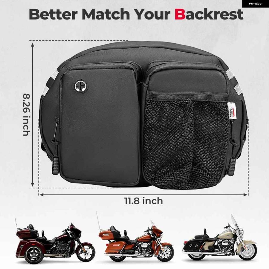 並行輸入品 バックレストバッグ ドライバーバックレスト ツアーパック オーガナイザー シーシーバー バッグ ツーリング ソフテイル CVO ライダーバックレの画像