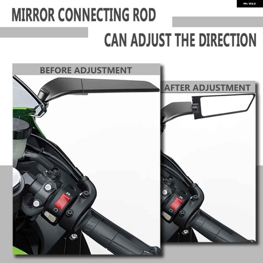 並行輸入品 ワイドビュー バックミラー ウィング調整可能 回転式サイドミラー GSX250R 2016-2021の画像