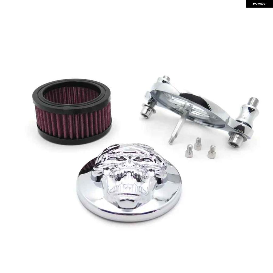 並行輸入品 スカル エアクリーナー インテーク フィルター システム キット ハーレー スポーツスター XL883 XL1200 1988-2015の画像