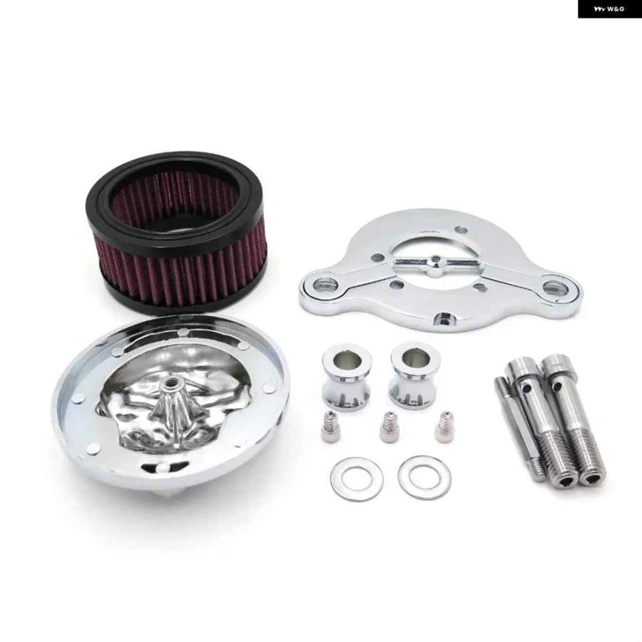 並行輸入品 スカル エアクリーナー インテーク フィルター システム キット ハーレー スポーツスター XL883 XL1200 1988-2015の画像