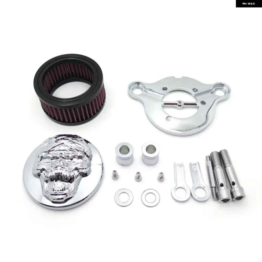 並行輸入品 スカル エアクリーナー インテーク フィルター システム キット ハーレー スポーツスター XL883 XL1200 1988-2015の画像