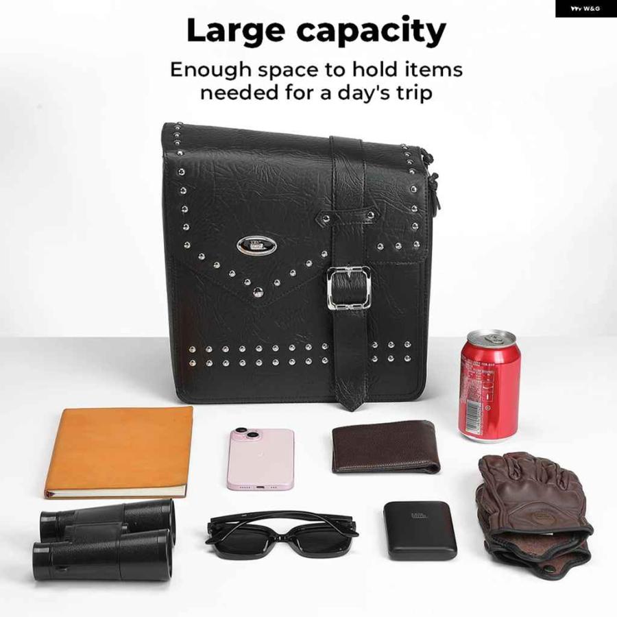 並行輸入品 スイングアーム バッグ 12L ソロ ツールバッグ レトロレザー 防水 サイドバッグ ソフテイル モデル アクセサリーの画像