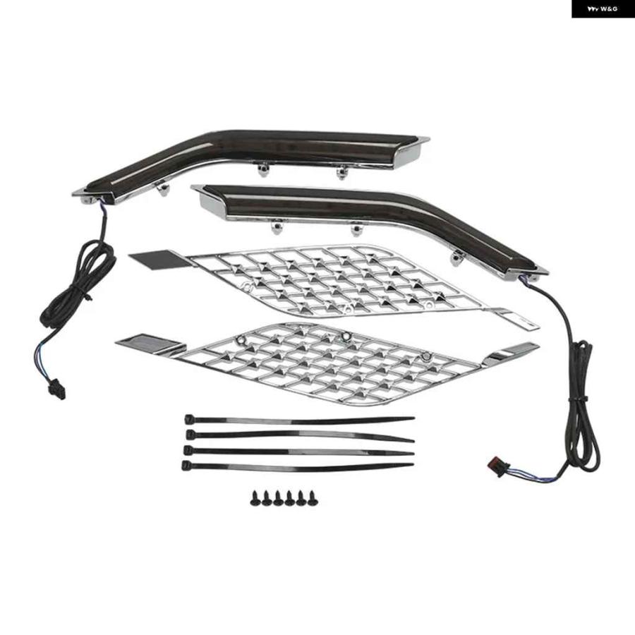 並行輸入品 クローム LED ラジエーター グリル パネル ライト ホンダ ゴールドウイング GL1800 ツアー 18歳以上 カスタム アクセサリーの画像