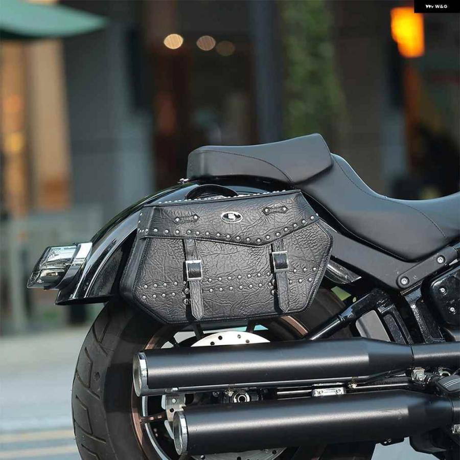 並行輸入品 オートバイ バイク サドルバッグ PUレザー クイックリリース ブラケット 付き 26L ツーリング用 キャリア バッグ サドルバッグ ソフテイル ダ