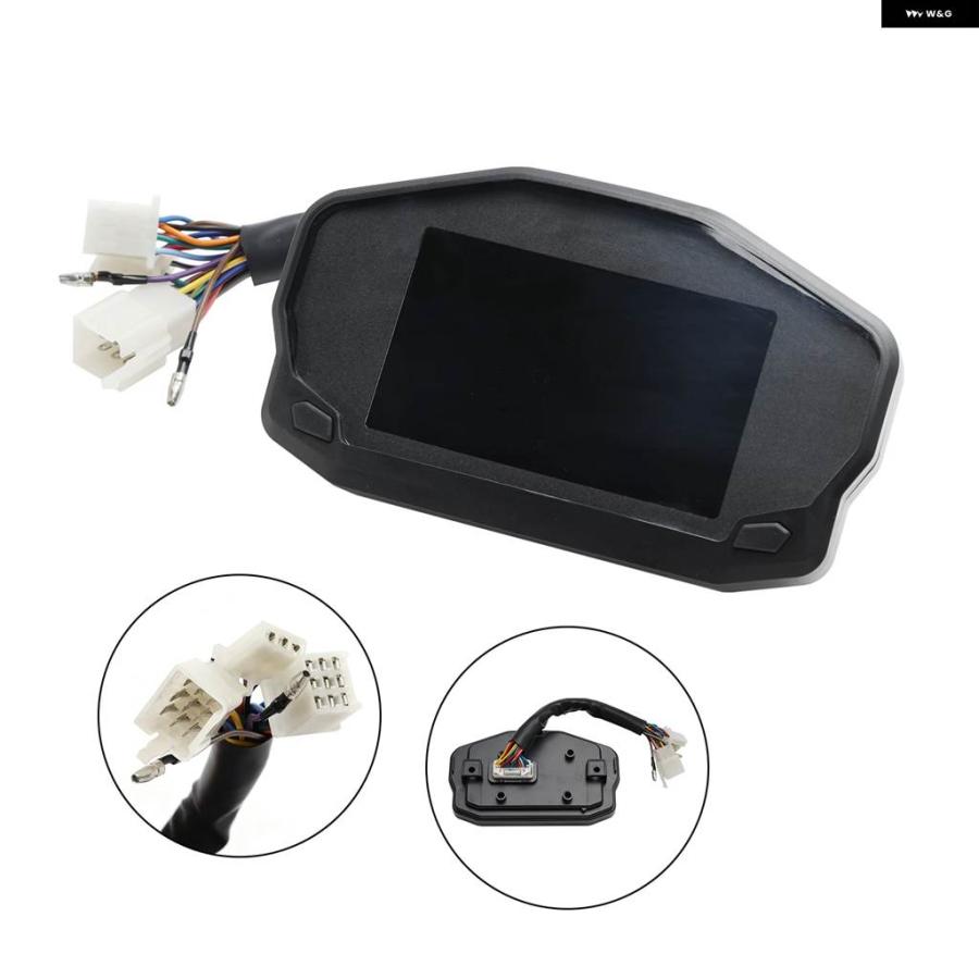 並行輸入品バックライト付きLCD回転数デジタル ディスプレイ ランニング距離計 スピード メーター バイク_1