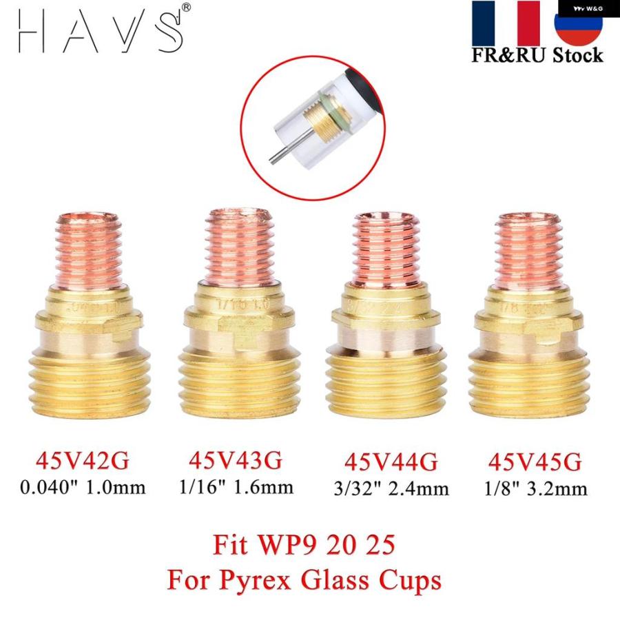 並行輸入品 5/10個 1.0/1.6/2.4/3.2MM TIG ガスレンズ コレットボディ 45V42G 45V43G 45V44G 45V45G TIG WP9 20 25 高温ガラスカップ