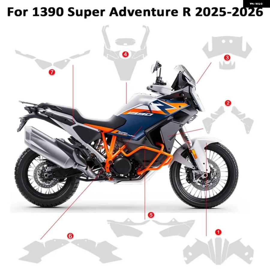 み 並行輸入品 KTM 1390 SUPER R 2025-2026用 PPF バイク傷防止補修