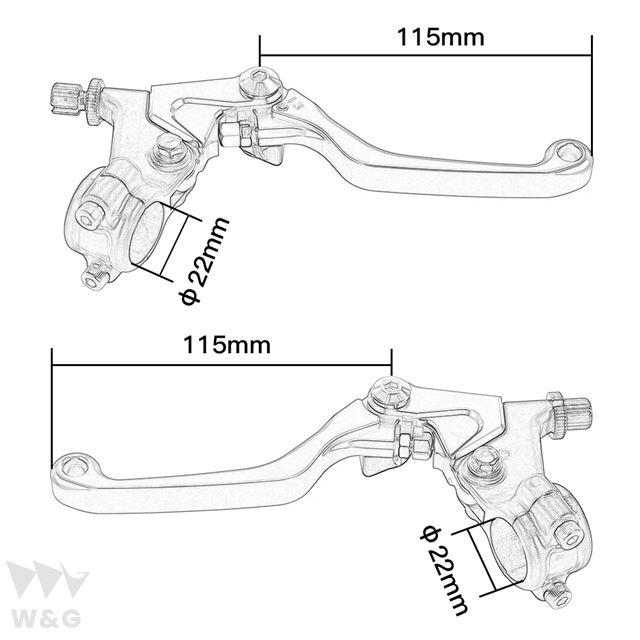 ヤマハ用cncショーティーブレーキレバー TT-R90 250 500 xt 600 125 200 250 500 yz 550 125x 100 175 250 360 400 465 490 50 60 80｜ectmmstore｜08