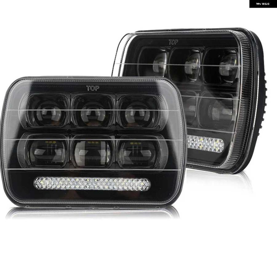 並行輸入品2 X スクエア LED ヘッドライト 7X6 5X7 6D リフレクター