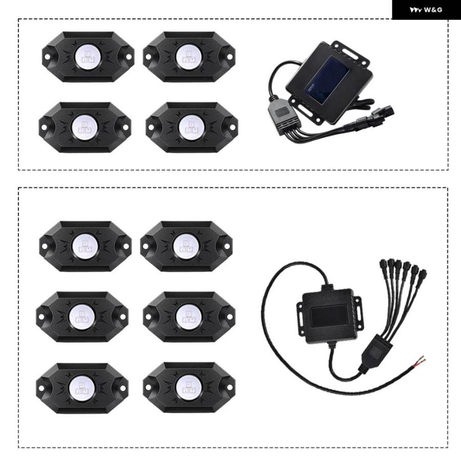 並行輸入品4/6個セット 12V RGB LED ロックライト ムードライト 車ホイールランプ アクセサリー 車 トラック オートバイ ATV_3