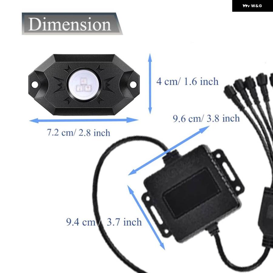 並行輸入品4/6個セット 12V RGB LED ロックライト ムードライト 車ホイールランプ アクセサリー 車 トラック オートバイ ATV_6