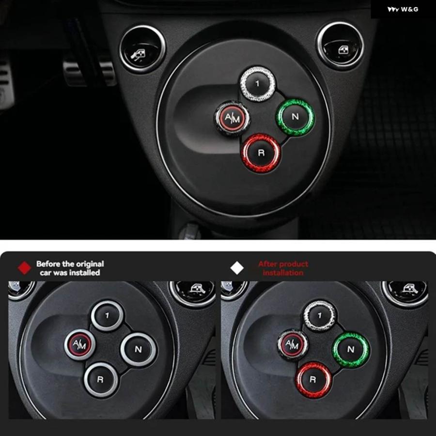並行輸入品アバルト 595 695 ギア シフト ボタン トリム アバルト