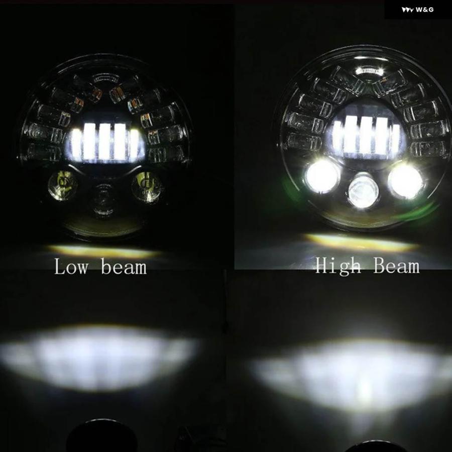 並行輸入品 7インチ アダプティブ ラウンド オートバイ LED プロジェクター ヘッドライト ハイロービーム ハーレー BMW R NINET R9T 防水 LED_5