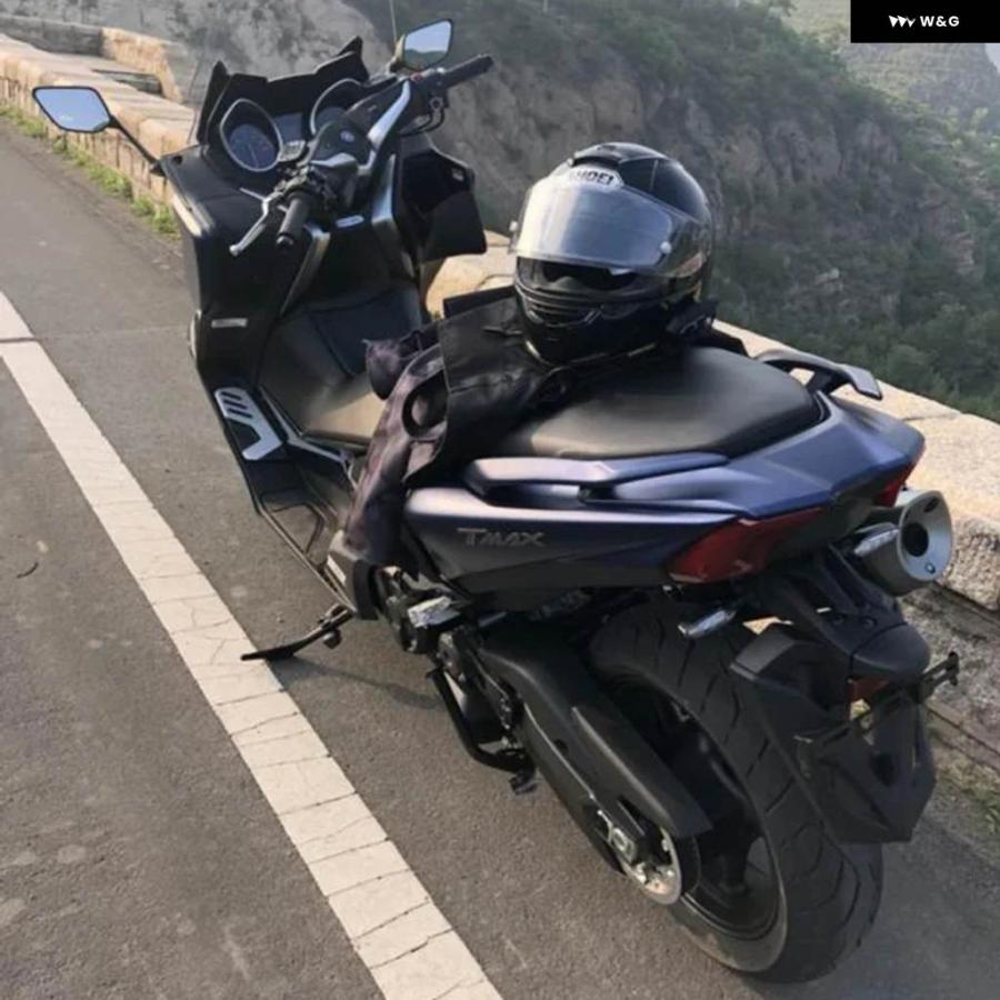 並行輸入品 ABS プラスチックリア ハンドルバー アームレスト オートバイ ヤマハ T-MAX 530 2008-2016 2017-2021 光沢ブラック_7
