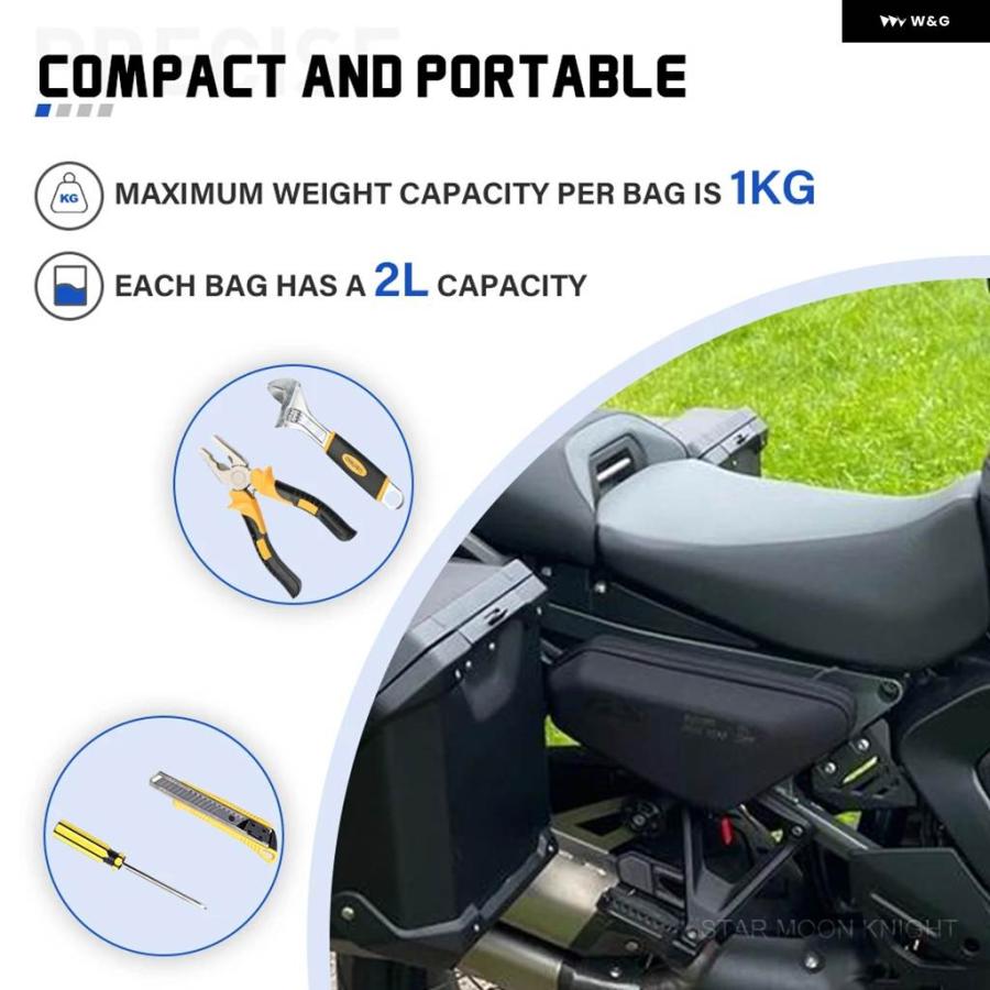 並行輸入品 BMW R1300GS アドベンチャー 2024 ADV GSA 1300 フレーム バッグ 2L 左右サイド 防水 収納 パッケージバッグ_2