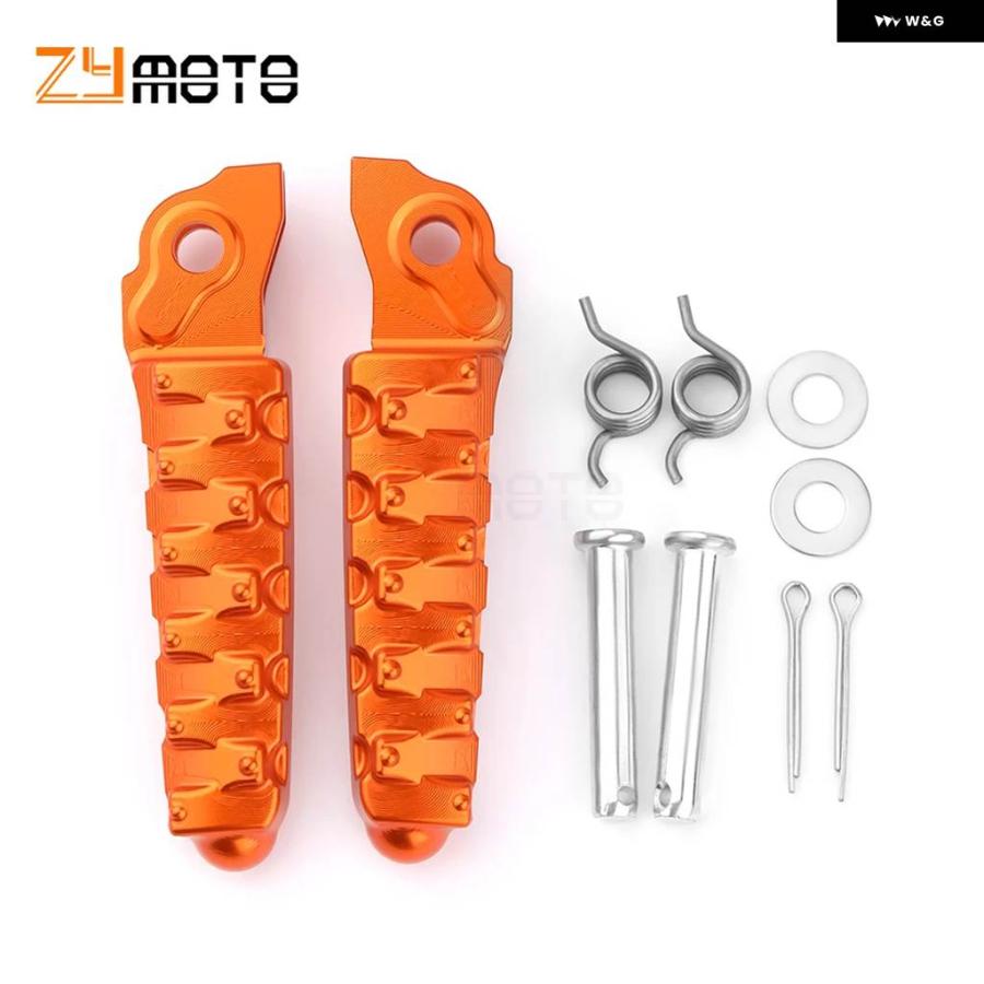 並行輸入品 KTM DUKE DUKE 125 200 250 390 DUKE390 バイク アクセサリー フロント フットペグ フットレスト ペダル ブラック オレンジの画像
