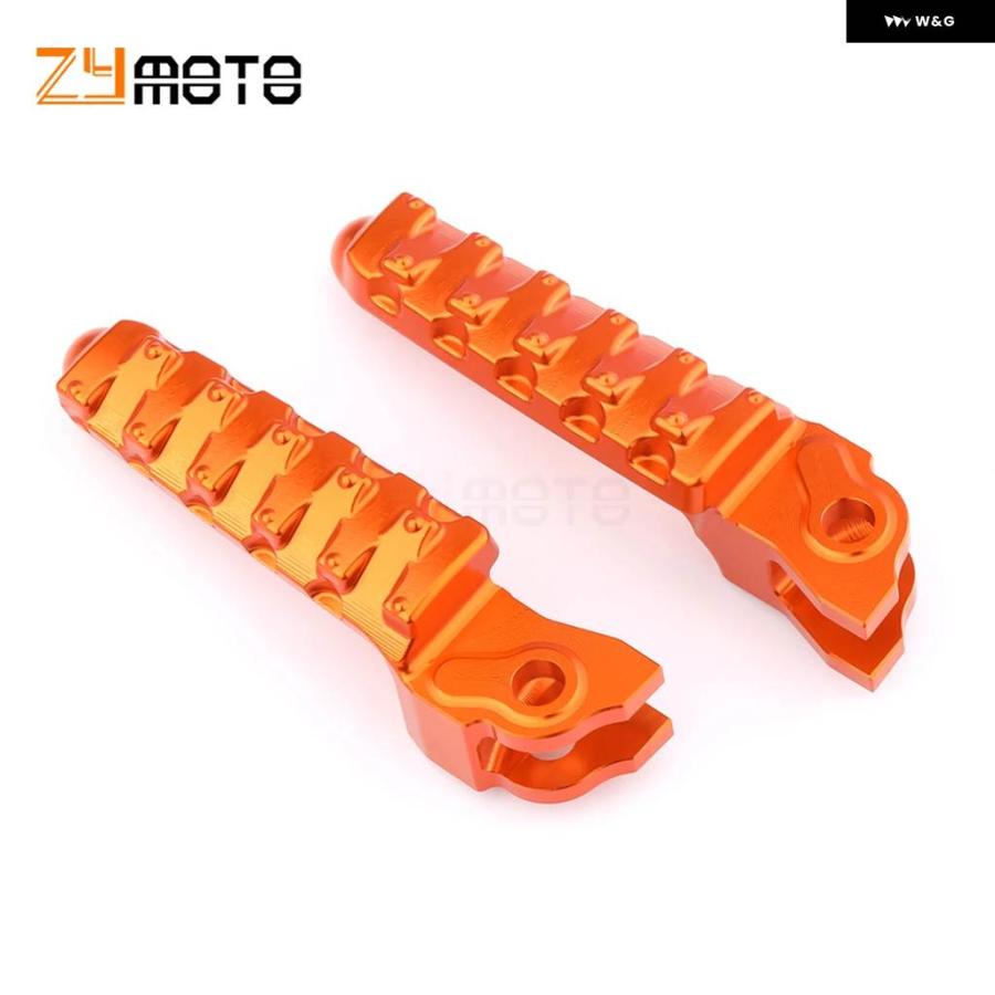 並行輸入品 KTM DUKE DUKE 125 200 250 390 DUKE390 バイク アクセサリー フロント フットペグ フットレスト ペダル ブラック オレンジの画像