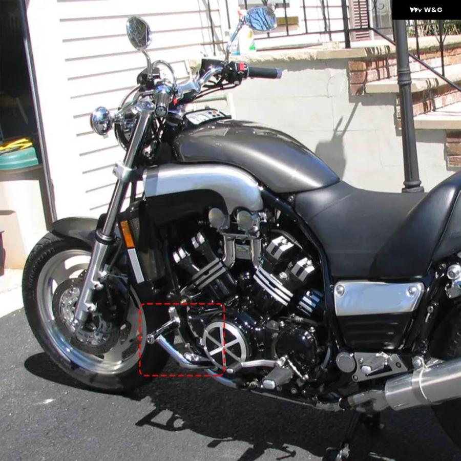 並行輸入品ヤマハ V-MAX1200 1991-2006 2007 バイク エンジン ガード クラッシュ プロテクター バー フロストブラック ボディ バンパー アンチドロップの画像