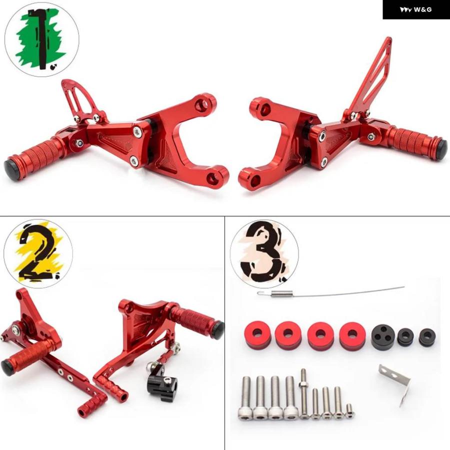 並行輸入品BENELLI TNT125 TNT135 2016-2023 2016 - 20 オートバイ リアセット フットレスト フットペグ フットレスト ペグ リアペダルの画像