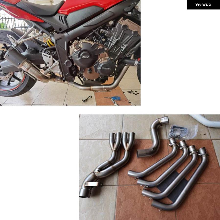 並行輸入品ホンダ CBR650R CBR650F CB650R CB650F 2014-2018 排気 システム オートバイ ヘッダー ミドル パイプ 51MM マフラー エスケープなし DBキラーの画像