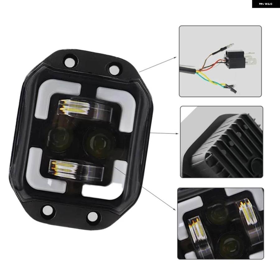 並行輸入品12V-24V 60W 4.5インチ 車用フラッシュ マウント LED 作業灯 ドライビングランプ IP67 防水 フォグランプ オートバイ バイク ATV オフロード_2