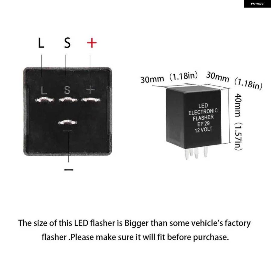 並行輸入品 2個 4ピン EP29 LEDフラッシャーデコーダー 4ピン電子リレー 車用LED SMD ウィンカーライト エラー点滅ウインカー 12V 10A ABS | ブランド登録なし | 06