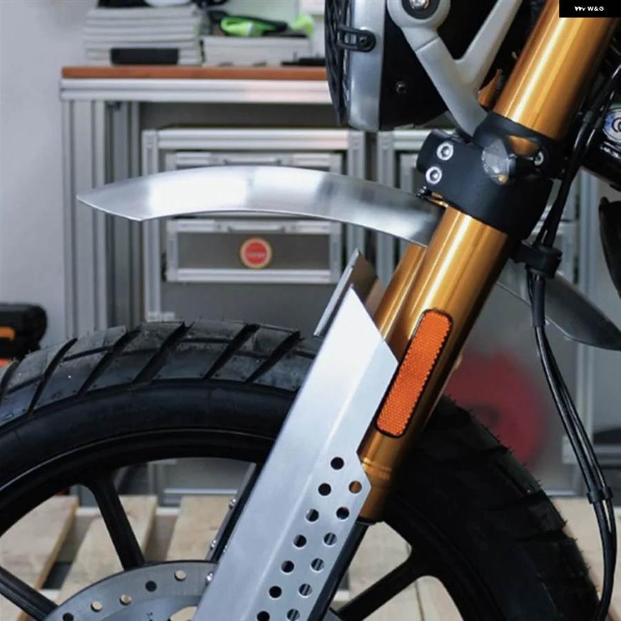 並行輸入品スピード400 マッドガード スクランブラー400X フロントハイ マウント フェンダー オートバイ バイク アクセサリー ブラックの画像