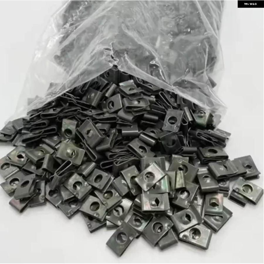並行輸入品M5 M6 車用 金属 ネジクリップ ミックスセット U型ファスナークリップ ネジ付き 防錆 フェンダー バンパー バックル アイアン板ネジ_7