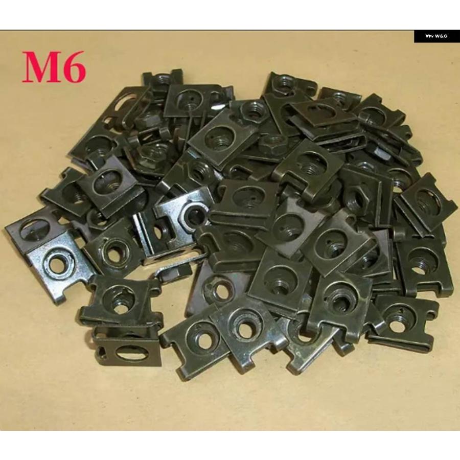 並行輸入品M5 M6 車用 金属 ネジクリップ ミックスセット U型ファスナークリップ ネジ付き 防錆 フェンダー バンパー バックル アイアン板ネジ_8