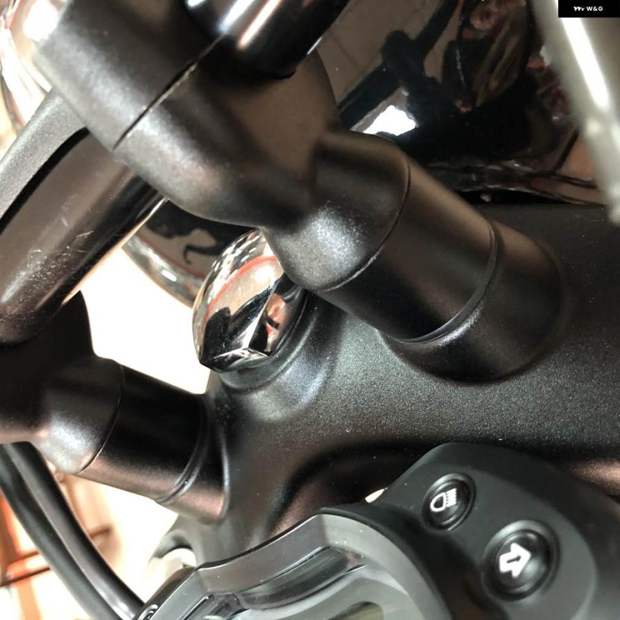 並行輸入品バイク ハンドルバー クランプ スペーサー ハンドルバー リフト LC 25MM トライアンフ BONNEVILLE T100 T120 ブラック 2016-2019_4