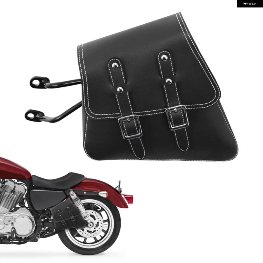 並行輸入品ブラックサドルサイドバッグ サドルバッグ ハーレー スポーツスター XL883 1200 2007-2020 バイクラゲッジバッグ_1
