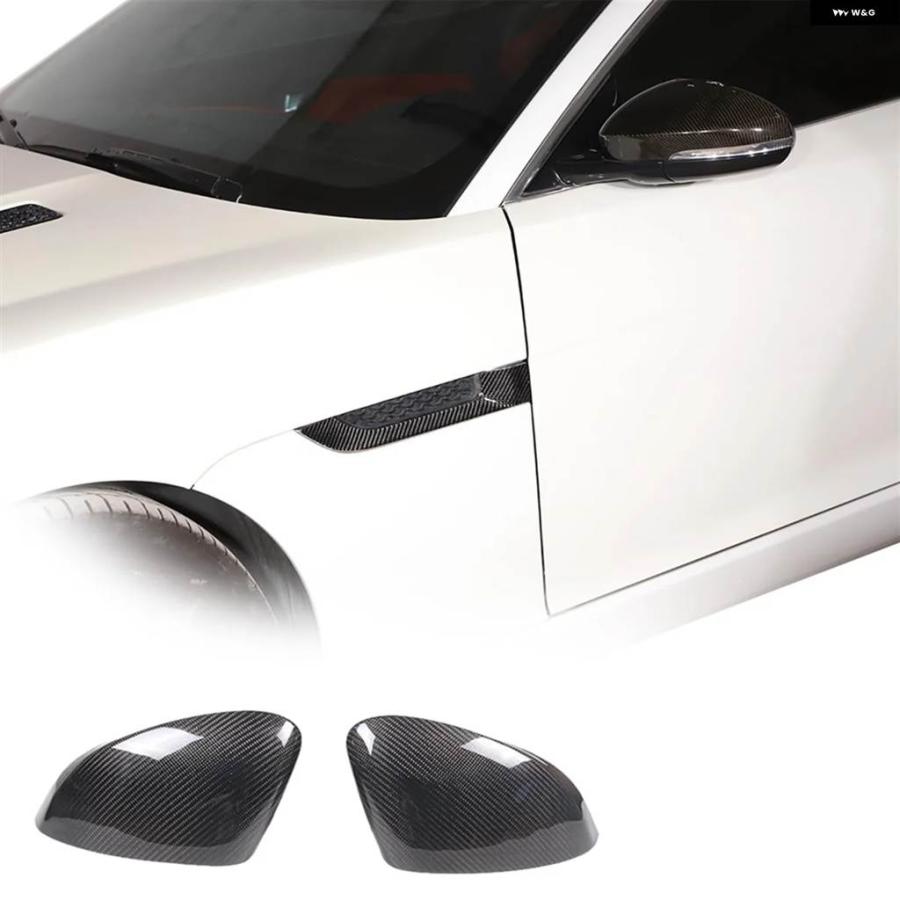 並行輸入品カーボンバックミラー カバー ジャガー F-TYPE 2013-2020 ドアサイドミラー カバー トリム 外装 アクセサリー_2
