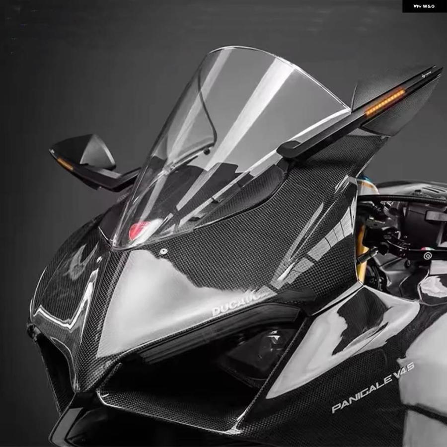 ブランド登録なし - 並行輸入品ドゥカティ PANIGALE V4S V4 PANIGALE V2 2018-2024 自動自転車 鏡鑑 LED ウィンカー 信号 折りたたみ 式 リアビュー バックミラー