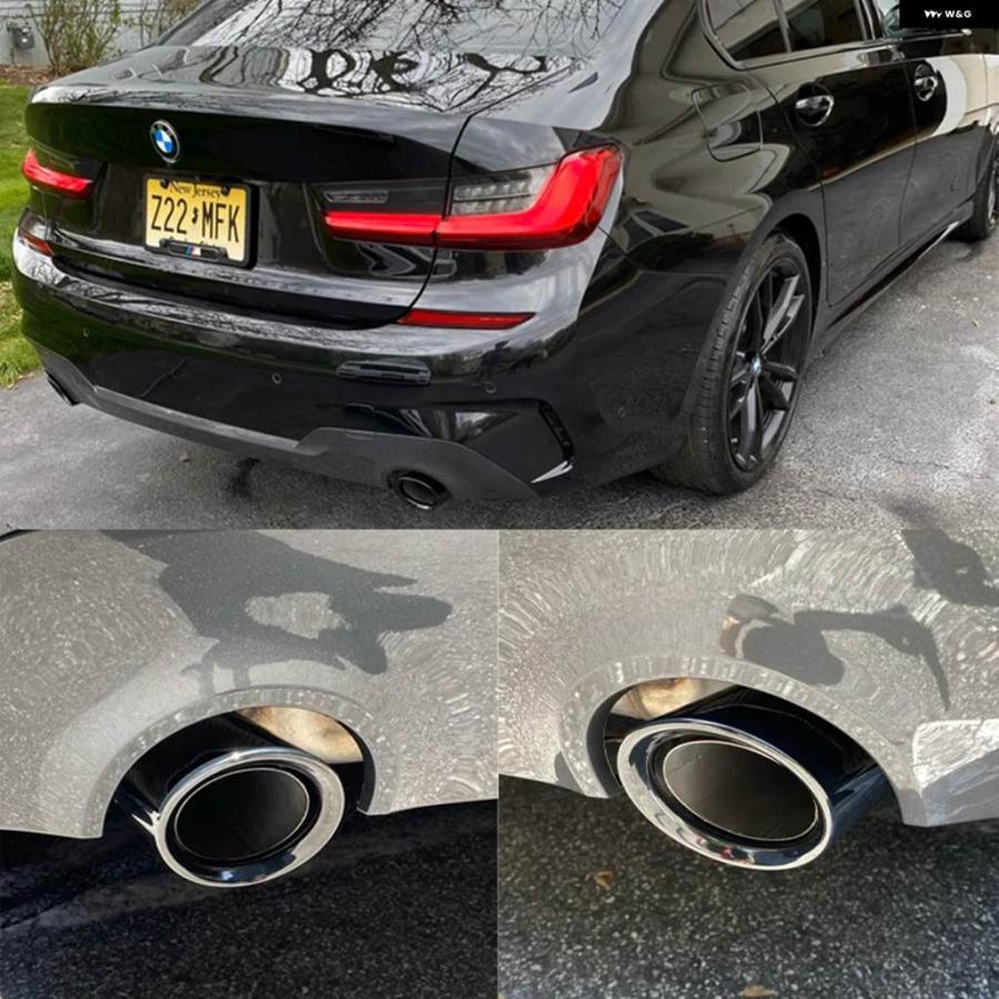 並行輸入品 BMW 3 G20 G21 320D 320I 330I 2020 2021 2022用排気カバー マフラーチップ テール パイプ 排気 システム ノズル_7